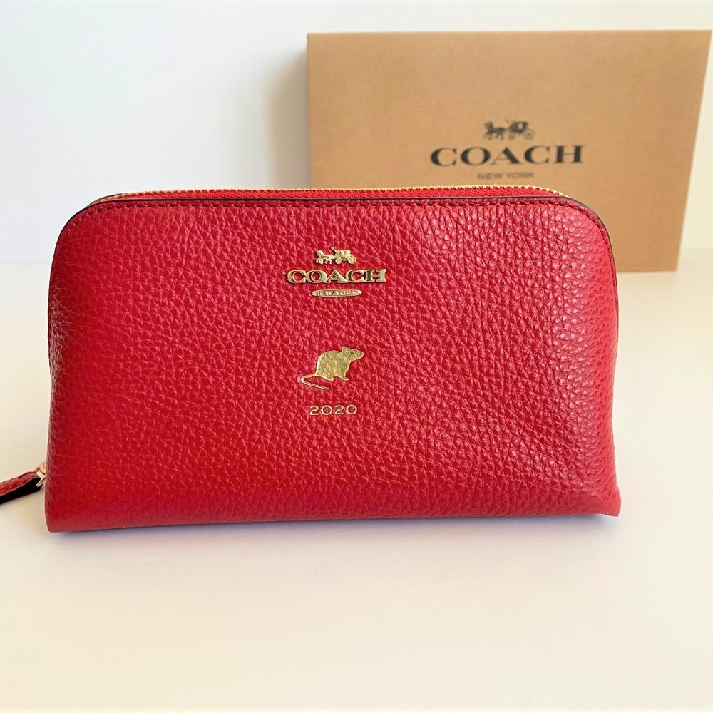 NWT Coach Cosmetic Case Leather 2020 Year of Rat